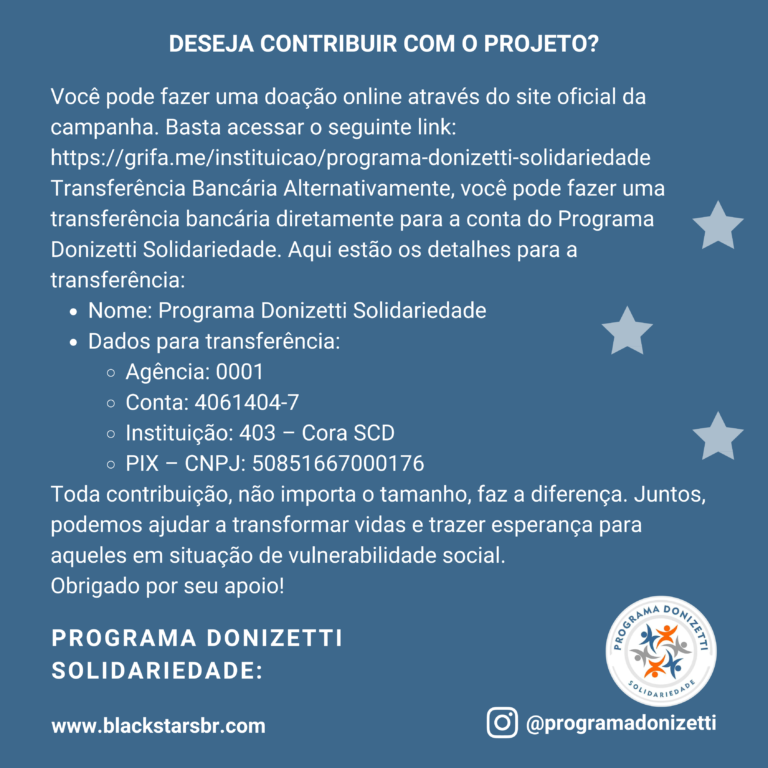 O Programa Donizetti Solidariedade é uma organização sem fins lucrativos que tem como missão ajudar quem precisa. Com sede em Goiânia-GO, a organização tem feito um trabalho incrível desde 2018, impactando positivamente a vida de muitas pessoas.